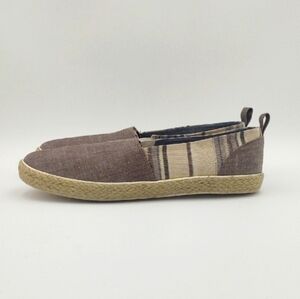 Men's Espadrilles Slip On Brown Neutral Cotton 10.5 Beach Lounge Resort Coastal